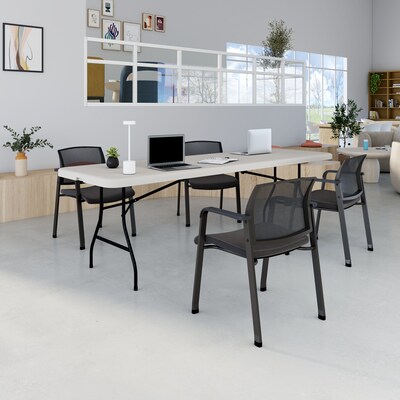 Quill Brand® Folding Table, 96"L x 30"W, Platinum (79158)
