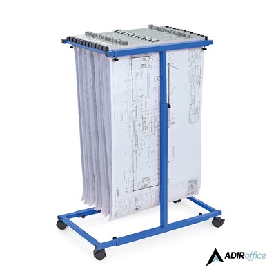 AdirOffice Steel Rolling Stand Plan Center, Blue (614-BLU)
