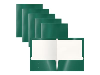 Better Office Glossy 2-Pocket Folder, Dark Green, 25/Pack (80178-25PK)