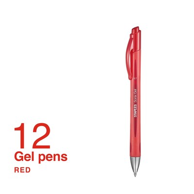Sonix® Retractable Gel-Ink Pens, Medium Point, Red, Dozen
