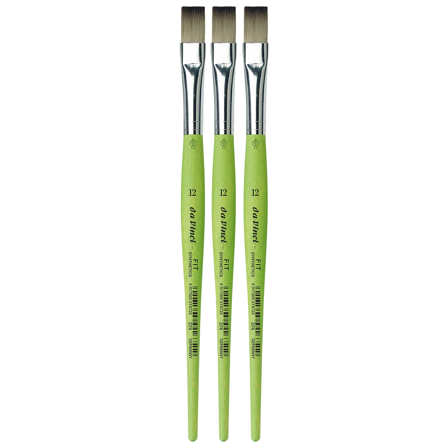 da Vinci FIT Synthetics Acrylic & Tempera Student Flat Brush, 3 /Pack (DVXVA37412-3)