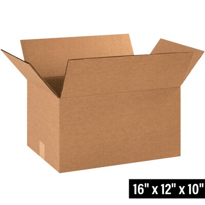16 x 12 x 10 Heavy Duty Shipping Boxes, 48 ECT, 15/Bundle (HD161210DW)