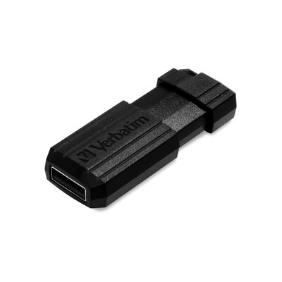 Verbatim PinStripe 32GB USB 2.0 Type A Flash Drive, Black (49064)