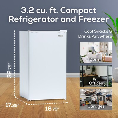 Igloo Refrigerator with Freezer, 3.2 Cu. Ft., White (IRF32WH6A)