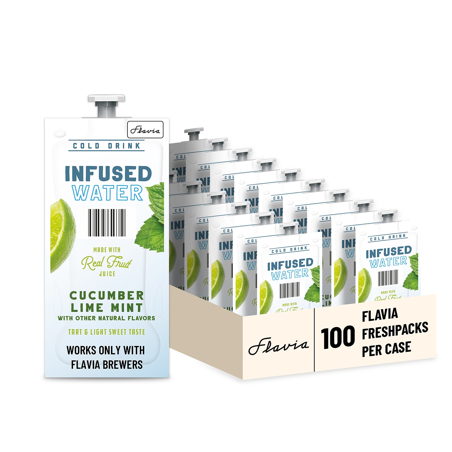 Lavazza Cucumber Lime Mint Infused Water, Flavia Freshpacks, 100/Carton (48051)