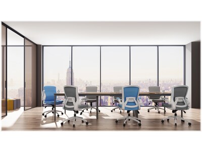 RAYNOR GROUP ION Fabric Task Chair, Blue/White (ION-WH-BLU)