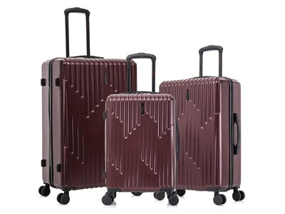 InUSA Drip Hardside Spinner Luggage Set, Wine (IUDRISML-WIN)