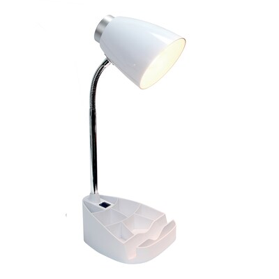 Creekwood Home 18.5 Flexible Gooseneck Organizer Desk Lamp with Stand, White (CWD-1001-WH)