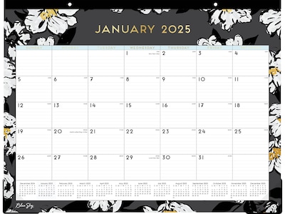 2025 Blue Sky Baccara Dark 22 x 17 Monthly Desk Pad Calendar (110215-25)