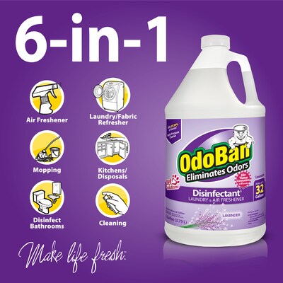 OdoBan Air Freshener & Deodorizer, Lavender Scent, 1 Gallon (911101-G4)