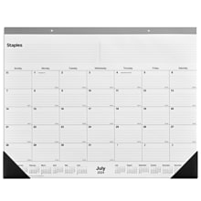 2024-2025 Staples 22 x 17 Academic Monthly Desk Pad Calendar, Gray  (ST59496-23)
