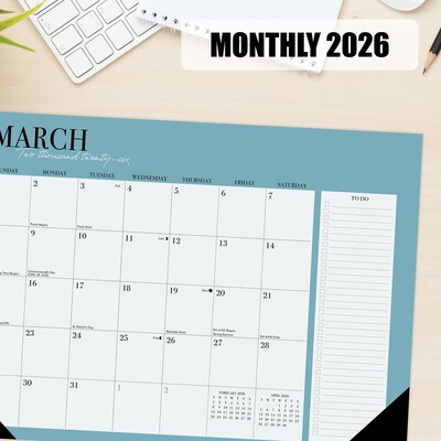 2026 Willow Creek Urban Chic 17" x 12" Monthly Desk Pad Calendar, Green (57179)