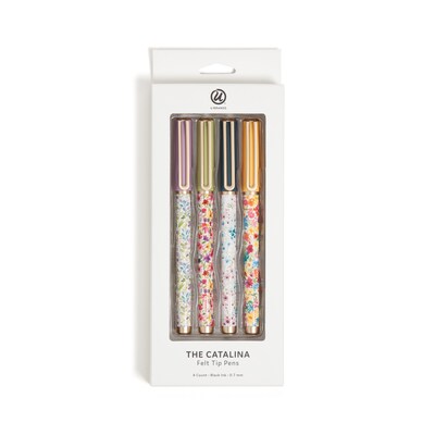 U Brands Catalina Pens Pen, Medium Point, 0.7mm, Black Ink, 4/Pack (7453U04-24)