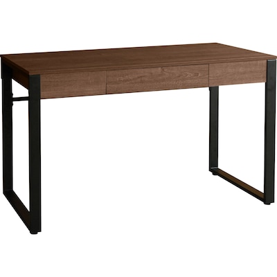 Lorell SOHO  47 W Desk with Center Drawer, Walnut Laminate (LLR97617)