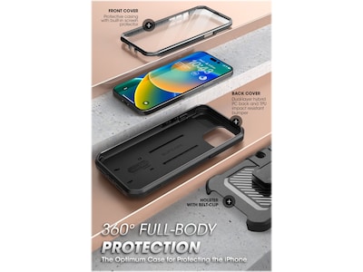 SUPCASE Unicorn Beetle PRO Black Rugged Case for iPhone 14 Pro (SUP-iPhone2022Pro-6.1-UBPro-SP-Black)