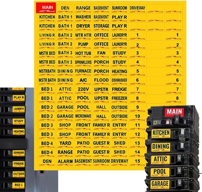 Circuit Breaker Label Stickers-129 Pcs