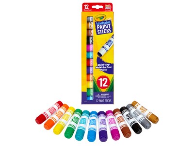 Crayola Washable Kid's Paint Stick, Assorted Colors, 12/Pack (546211)