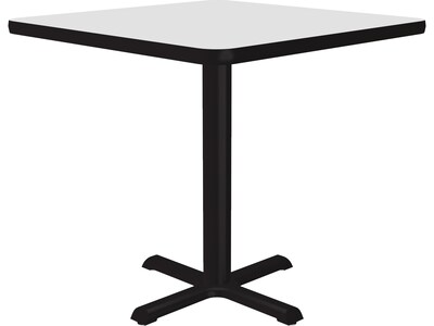 Correll Square-Shaped Dry-Erase Markerboard Cafe Table, 30 x 30, Frosty White/Black (BXT30DES-80)