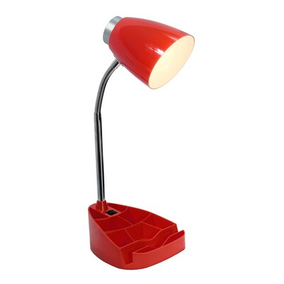 Creekwood Home 18.5 Flexible Gooseneck Organizer Desk Lamp with Stand, Red (CWD-1001-RE)