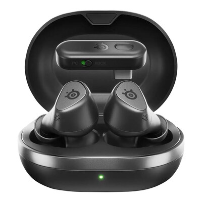 SteelSeries Arctis GameBuds Wireless Noise Canceling Earbuds, Bluetooth, Black (61707)