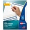 Avery Index Maker Paper Dividers with Print & Apply Label Sheets, 3 Tabs, White, 5 Sets/Pack (11435)