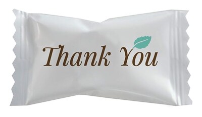 Stewart Superior Hospitality Thank You White Buttermint Mints, 7.5 lbs., 1000 Pieces/Carton (CJ-3007 B)