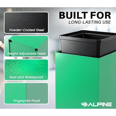 Alpine Industries 29 Gallon Indoor Compost Bin, Green (4450-GRN-M-COM)