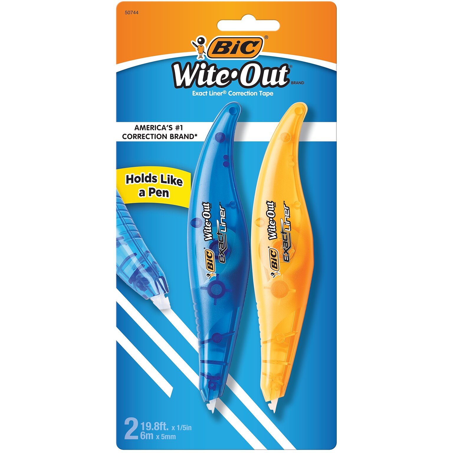 BIC Wite-Out Exact Liner Correction Tape, White, 2/Pack (WOELP21-WHI)