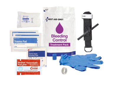 First Aid Only Bleeding Control Treatment Pack, 12 Pieces (91166)
