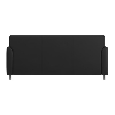Flash Furniture Hercules Diplomat LeatherSoft Sofa, Black/Chrome Legs (BT8273BKCHR)