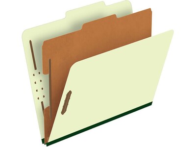 Pendaflex Reinforced Pressboard Classification Folder, 1-Dividers, 1 3/4 Expansion, Letter Size, Light Green, 10/Box (17172EE)