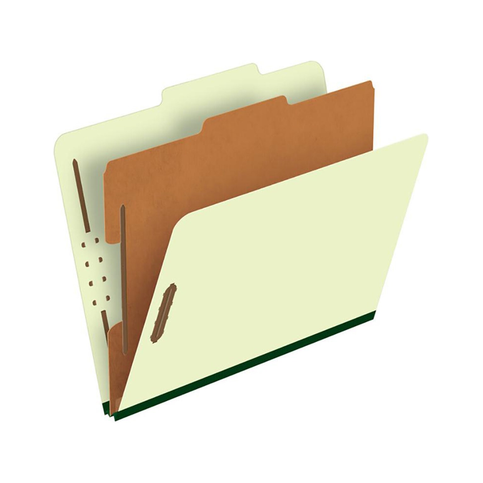 Pendaflex Reinforced Pressboard Classification Folder, 1-Dividers, 1 3/4 Expansion, Letter Size, Light Green, 10/Box (17172EE)
