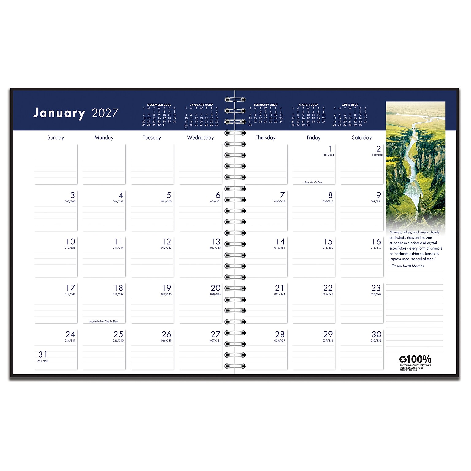 2027 House of Doolittle Earthscapes 8.5 x 11 Monthly Desk Calendar (26402-27)