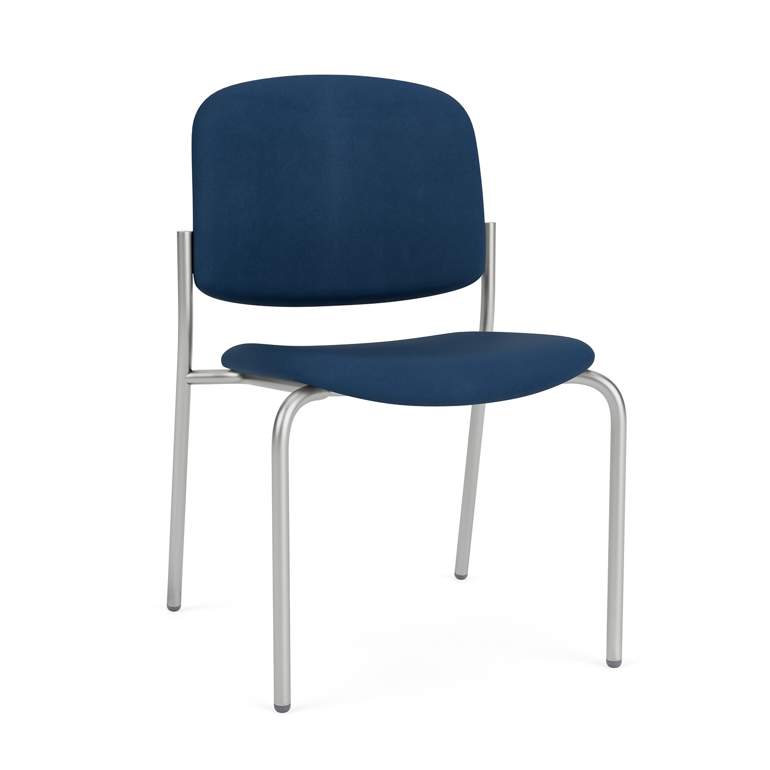 Lesro Chat Vinyl Guest Chair, Armless, Patriot Plus Blue Ridge/Silver (CX1172.SSV-01PPBR)