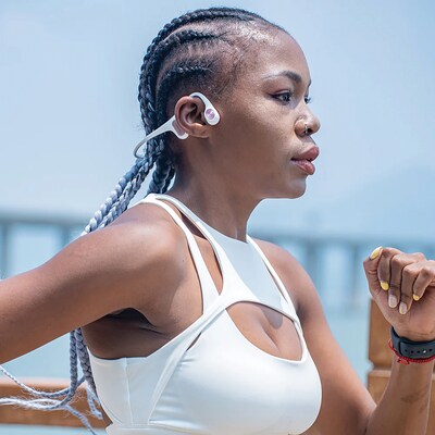 Mojawa Run Air/Mojo 2 Wireless Bone-Conduction Open-Ear Waterproof Headphones, Bluetooth, White (RA-WE-GL-01)