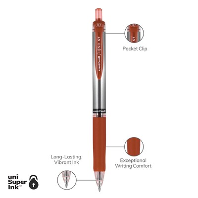 uni-ball Signo RT Gel Pens, Medium Point, 0.7mm, Red Ink, Dozen (65942)