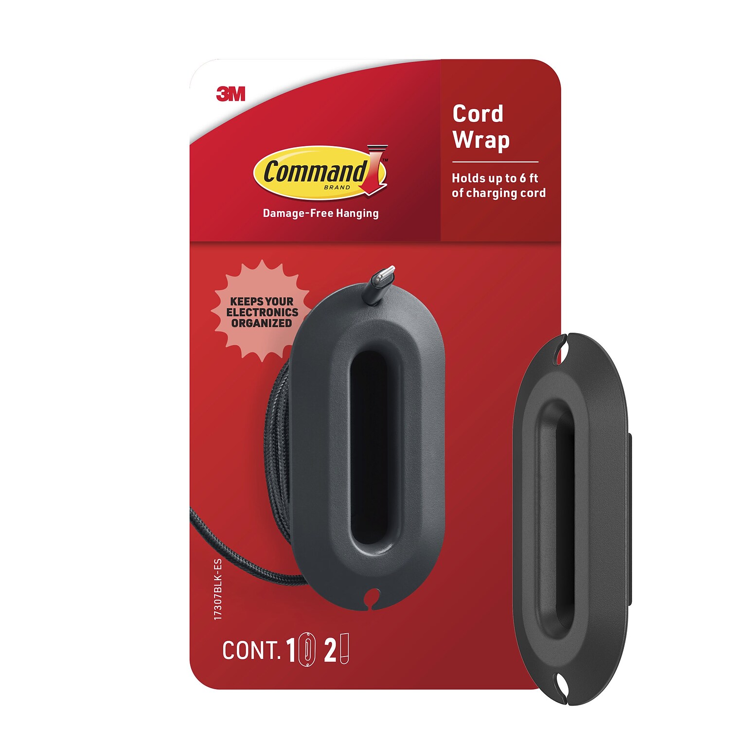 Command Cable Wrap, Black (17307BLK-ES)