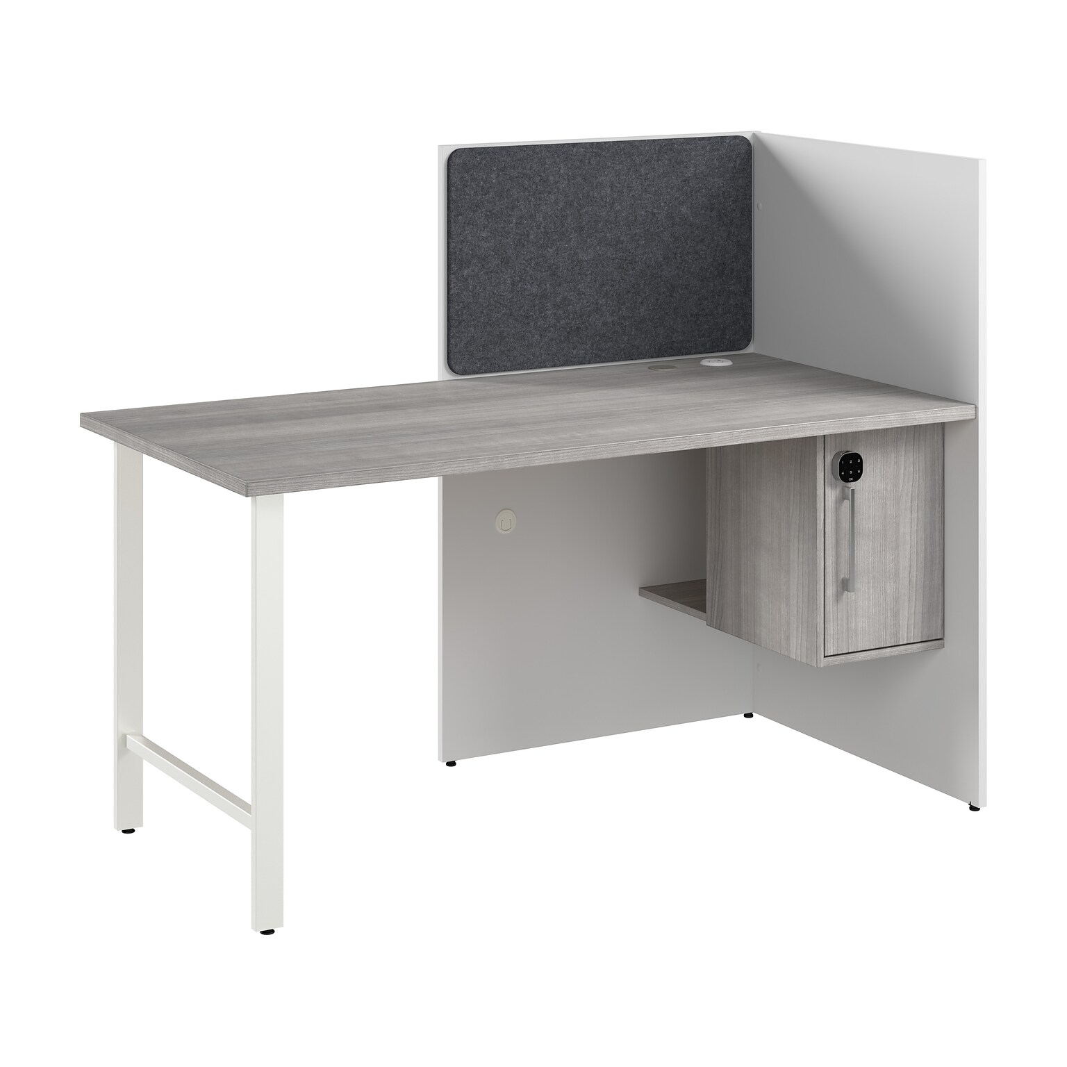Bush Business Furniture Hustle 60W Cubicle Workstation, White/Platinum Gray (HUCB260WHPG)