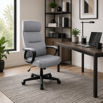 Quill Brand® Rutherford Luxura Manager Chair, Gray (58677)