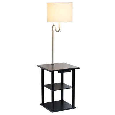 Simple Designs 57 Floor Lamp with Drum Shade (LF2016-BLK)