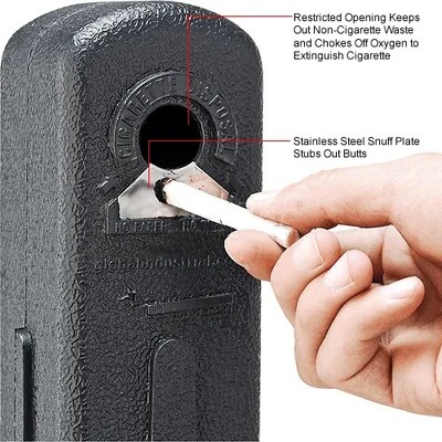 Global Industrial Outdoor Ashtray, 1-1/2 Gallon, Black (261391BK)