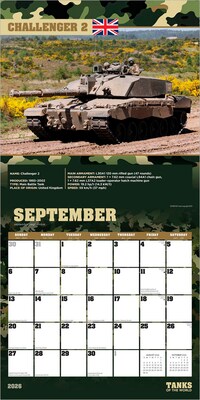 2026 BrownTrout Tanks of the World 12" x 12" Monthly Wall Calendar (9798330705771)