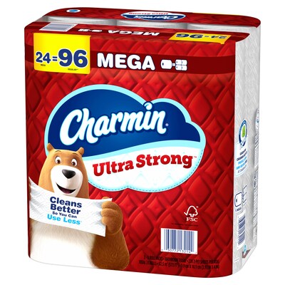 Charmin Ultra Strong Mega Toilet Paper 220 Sheets/Roll, 24 Rolls/Pack (132140)