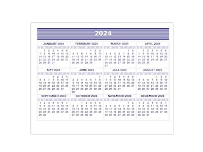 2024 AT-A-GLANCE Flip-A-Week 6" x 7" Weekly Desk Calendar Refill, White/Purple (SW705X-50-24)