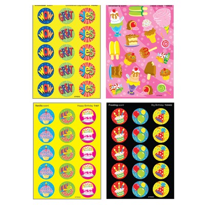 Trend Enterprises Birthday Bundle Stinky Stickers® Variety Pack, 252 Per Pack, 3 Packs (T-83918)