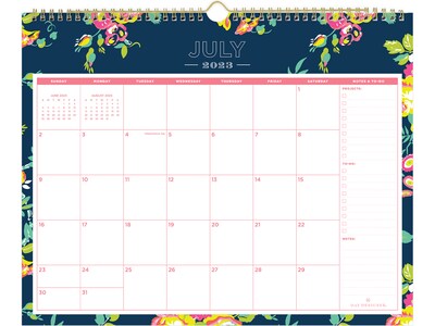 2023-2024 Blue Sky Day Designer Peyton Navy 15 x 12 Academic Monthly Wall Calendar (107934-A24)