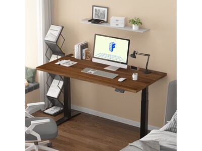 FlexiSpot E7 Pro 60"W Electric Adjustable Standing Desk, Black Walnut/Black (E7BPRO6030-BW)