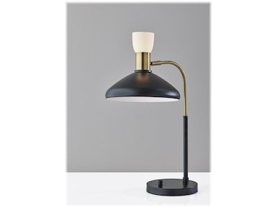 Adesso Patrick Incandescent Desk Lamp, 21", Black/Antique Brass (3758-01)