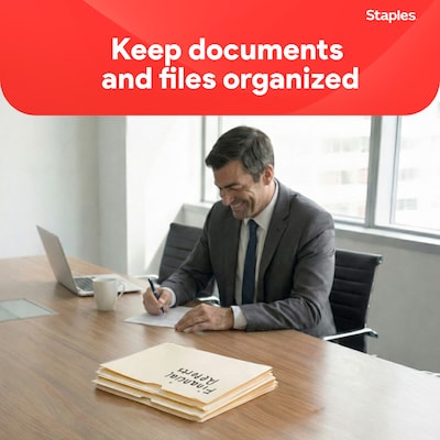 Staples File Jacket, 1" Expansion, Letter Size, Manila, 50/Carton (TR541092)