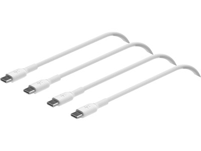 Belkin BoostCharge USB-C to USB-C Charging Cable, 3.3 ft., White, 2/Pack (CAB003bt1MWH2PK)